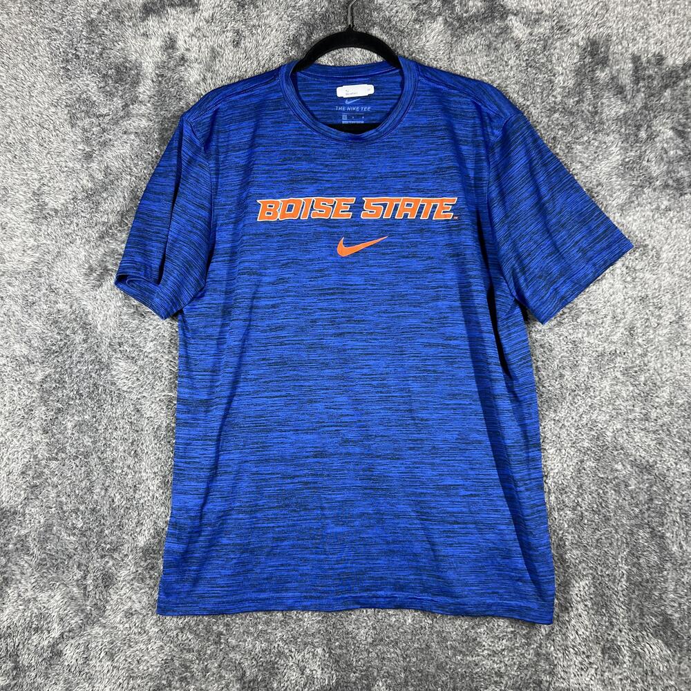 Nike Shirt Mens L Blue Dri-FIT Boise State Ty Benefield Moisture Wicking Tagless